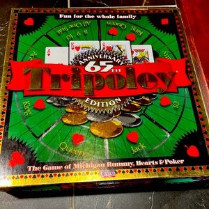 Vintage 1997 Tripoley 65th ANNIVERSARY GAME of  MICHIGAN RUMMY.HEARTS, POKER